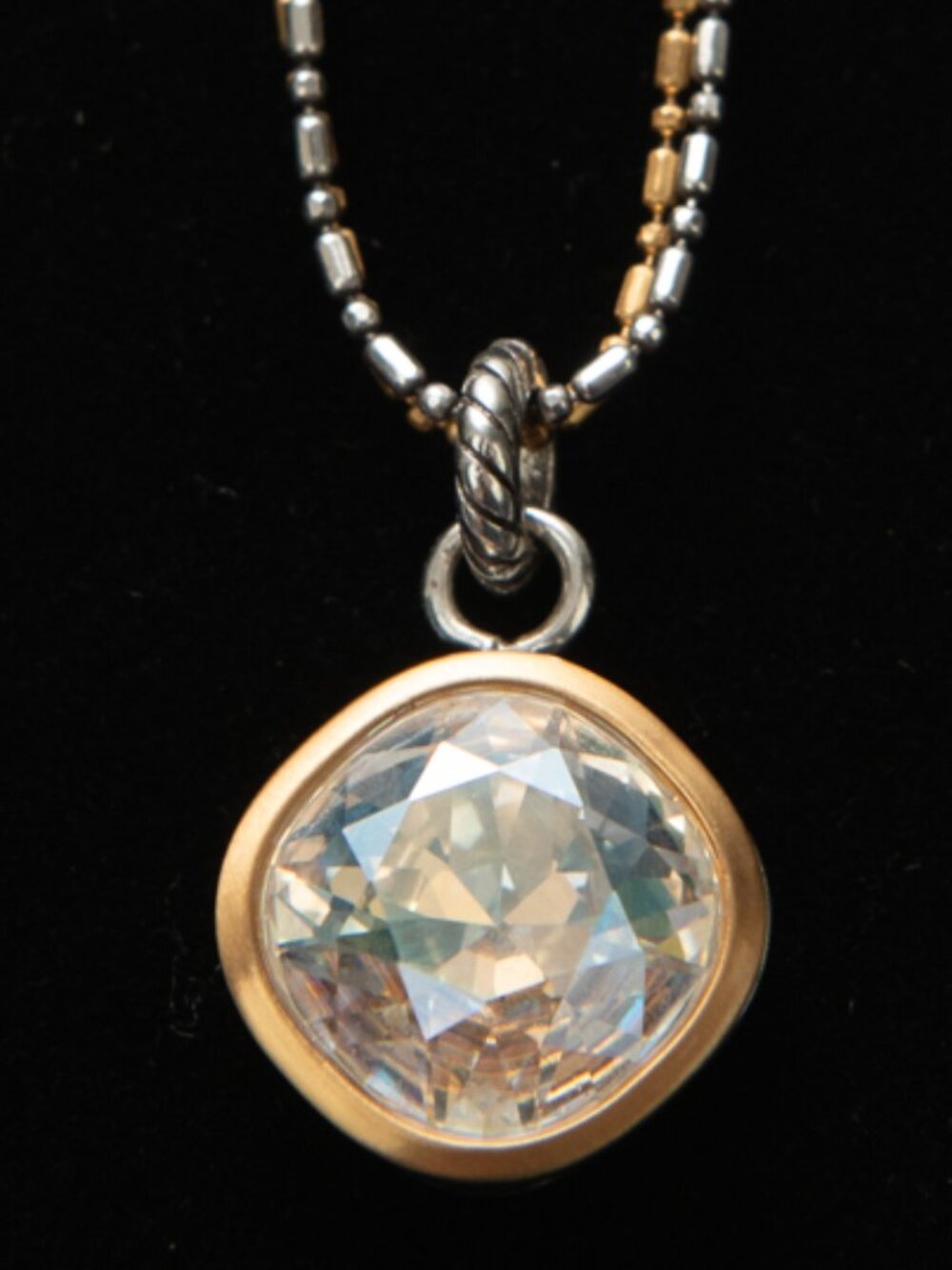Brighton Venusian Necklace Clear Swarovski Crystal Double Strand Gold Silver